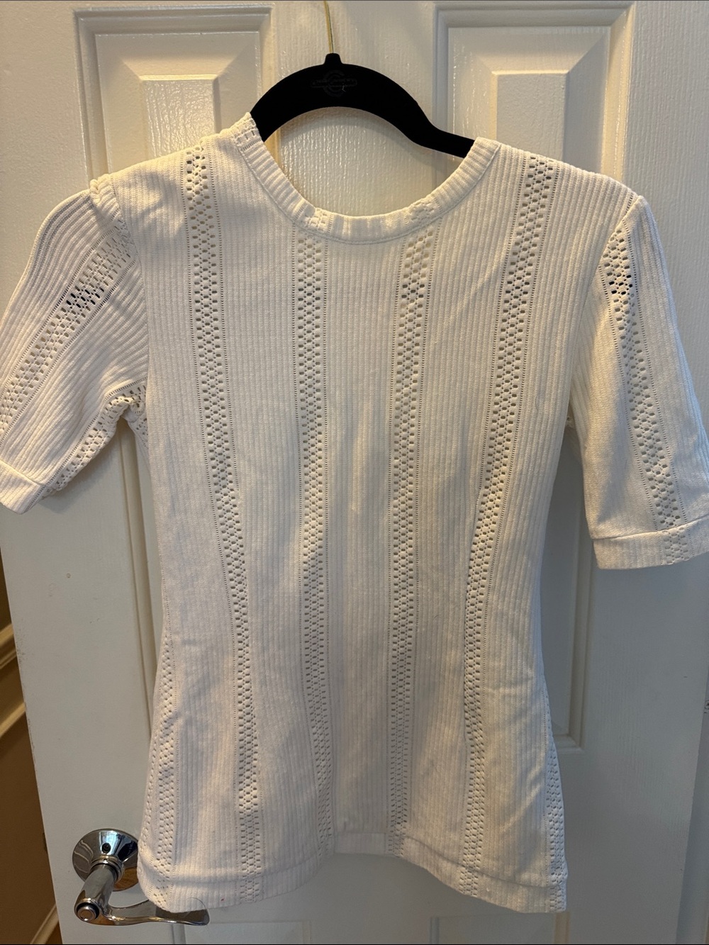 Women’s White Knit Short-Sleeve Top- Rag & Bone Small